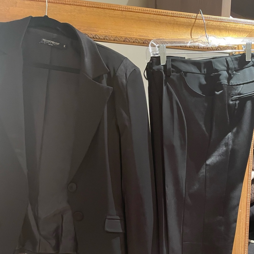 Women’s Black Tuxedo style Suit by [Rinascimento]